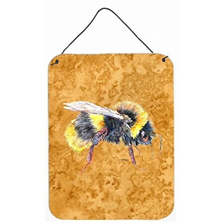 Carolines Treasures Bee on Gold Aluminium Metal Wall Or Door Hanging Prints - 12 x 16 in. 8850DS1216